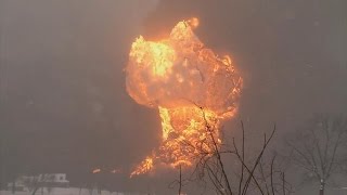 Oil Train Explodes During Derailment [upl. by Avin]