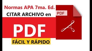 NORMAS APA CITAR ARCHIVO PDF SÉPTIMA EDICIÓN 7ma PASO A PASO EN WORD [upl. by Rebmat]