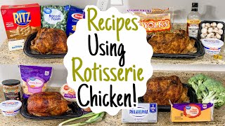 5 AMAZING Recipes Using ROTISSERIE CHICKEN  The FASTEST Easy Chicken Dinner Ideas  Julia Pacheco [upl. by Yetnruoc]