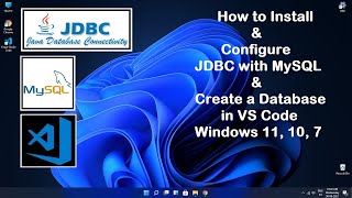 How to Install and Configure JDBC with MySQL also Create Database in VS Code Ada Code [upl. by Maidie]