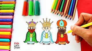 Cómo dibujar a los REYES MAGOS de manera fácil  How to draw the Three Wise Men [upl. by Seira780]