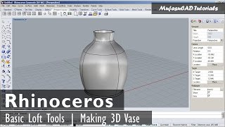 Rhinoceros Basic Tutorial  Loft Tools  3D Vase [upl. by Deirdre]