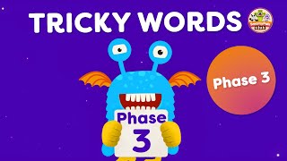 Tricky Words Phase 3 With Space Aliens  Learn Tricky Sight and High Frequency Words [upl. by Awjan30]