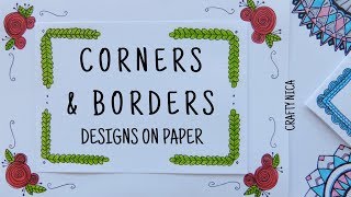 CORNER DESIGNS FOR PROJECTS ❤ BORDER DESIGNS ON PAPER ❤ PROJECT FILE DECORATION IDEAS [upl. by Eugeniusz322]