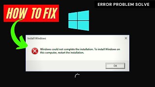 How To Fix Windows Could Not Complete the Installation Error Problem On Windows 1078 [upl. by Hayikat561]