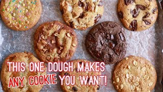 Crazy Cookie Dough One Cookie Recipe with Endless Variations [upl. by Tamiko]