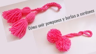 Cómo unir pompones y borlas a cordones tejidos [upl. by Notsyrb]