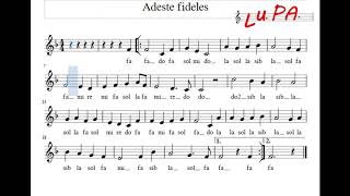 Adeste Fideles  Flauto dolce  Note  Spartito  Karaoke  Canto  Instrumental  Musica [upl. by Teresina]