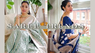 Latest Trends amp Designs in Banarasi Sarees  Styling Tips [upl. by Broddy]