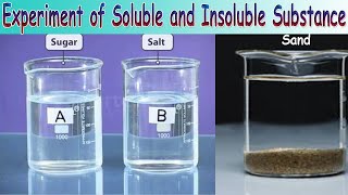 Soluble and Insoluble Substances  Experiment [upl. by Fitting]