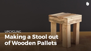 DIY Pallet Projects Wooden Stool  Upcycling [upl. by Anitroc879]