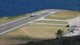 Landing Saba WinAir Twin Otter Juancho E Yrausquin Airport TNCS  SAB [upl. by Bertle]