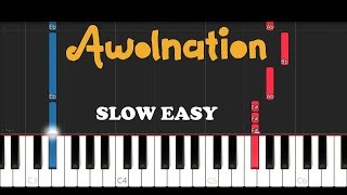 Awolnation  Sail SLOW EASY PIANO TUTORIAL [upl. by Elleiad]