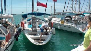 Sailboat mooring in the port of Pythagorion  Samos island GreeceΕλλάδα HD 1080p [upl. by Nashner]