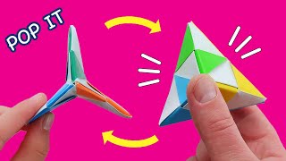 Easy Origami Pop It Fidgets Antistress Funny Moving PAPER TOYS [upl. by Drallim]