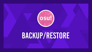 Osu Songskin backup and restore [upl. by Fessuoy]