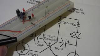 Astable multivibrator demo circuit step by step build NPN 2n2222a transistors and capacitors [upl. by Akeem803]