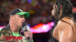 John Cena confronts Roman Reigns Raw July 14 2014 [upl. by Clarence766]