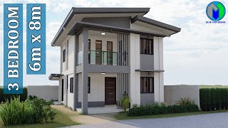 Two Storey House Design 6x8m  48sqm [upl. by Chimene]