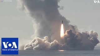 Russian Ministry of Defense released a VIDEO of nuclear submarine testfired of 4 ballistic missiles [upl. by Yrellih]