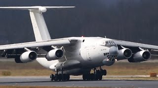 CRAZY russian ILYUSHIN IL76 Landing  NOSE UP after Touchdown [upl. by Ahsinert]