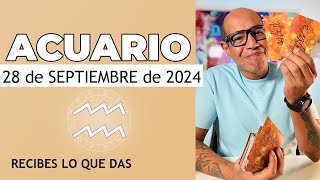 ACUARIO  Horóscopo de hoy 28 de Septiembre 2024 [upl. by Gnuhp]