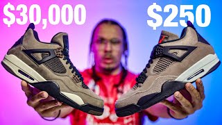 30000 Rare Air Jordan Travis Scott Mocha vs Taupe Haze 4 [upl. by Bagger297]