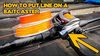 How To Put Line On A BAITCASTER FISHING Reel [upl. by Morie]