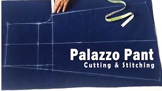 Palazzo Pant Cutting amp Stitching  Designer Palazzo Sewing Tutorial [upl. by Nolava875]