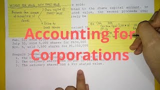 Accounting for Corporations  Share Capital [upl. by Zingg]