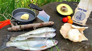 BOBBER FISHING for Rainbow Trout Catch amp Cook WILD OYSTER MUSHROOM Recipe [upl. by Arvonio]