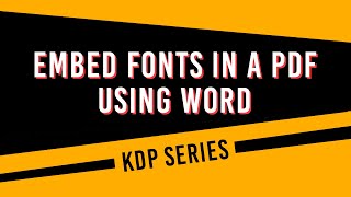 How to Embed Fonts in a PDF from Word [upl. by Odlavu]