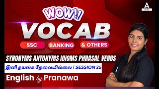 WOW Vocabulary In Tamil 25  Synonyms  Antonyms  Idioms  Phrasal Verbs  Adda247 Tamil [upl. by Aurita]