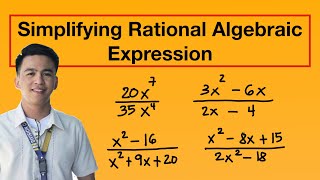 Simplifying Rational Algebraic Expressions  Grade 8 Math [upl. by Asin]