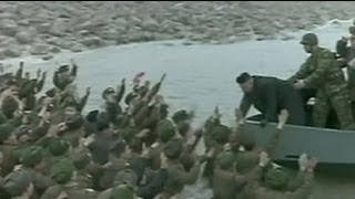 Kim Jong Un chased by his military fans [upl. by Wylma]