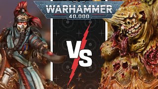 NEW CODEX Astra Militarum vs Death Guard  Warhammer 40000 Battle Report [upl. by Belicia]