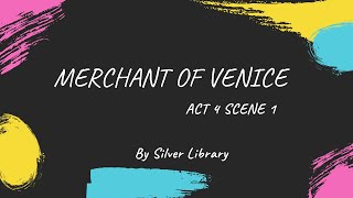 Merchant Of Venice  Act 4 Scene 1  Workbook Answers ICSE  Class 9 and Class 10  Silver Library [upl. by Allecsirp]