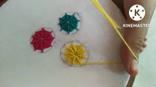 Makdi jala stitch hand embroidery spider stitch easy pattern [upl. by Annay228]