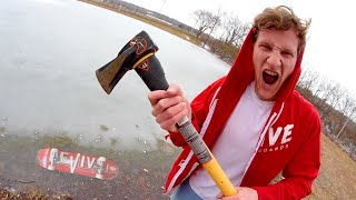 WE FROZE HIS SKATEBOARD IN A LAKE  Warehouse Wednesday [upl. by Reyam569]