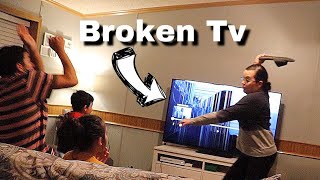 “BROKEN TV PRANK ON MOM” SHE GOES CRAZYYY [upl. by Ertsevlis]