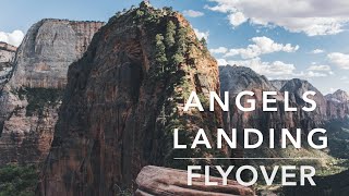 Angels Landing Hike  Zion National Park Aerial View [upl. by Anneyehc]