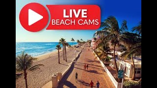 Live Beach Cam Hollywood Beach Broadwalk Florida [upl. by Seem]