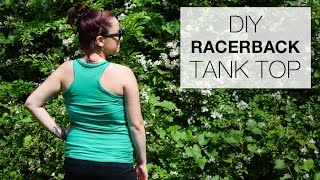 DIY Racerback Tank Top Tutorial  Free Pattern [upl. by Alex]