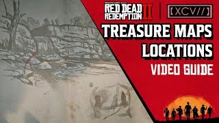 RED DEAD REDEMPTION 2 · ALL TREASURE MAPS Locations Video Guide Explorer Challenge  【XCV】 [upl. by Cowles]