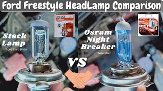 Osram Night Breaker Laser H4 Vs Stock Light  6055w 12V  Headlight Comparison for Ford Freestyle [upl. by Evy]