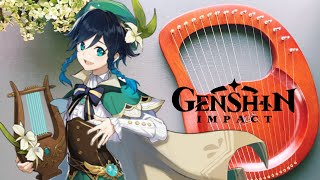 Genshin Impact  Reminiscence Main Theme  LYRE Harp with notes [upl. by Gorrono820]