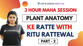 3Hour Maha Session  Complete Plant Anatomy in Oneshot  Part 2  Target NEET 2020 [upl. by Eremaj]