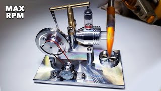 Mini Stirling Engine  MAX RPM BlowUp Attempt 1 [upl. by Tareyn]