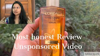 Most Honest and unsponsored review of Loreal Paris extraordinary oil hair serum  pinkishpinkey [upl. by Lillie71]