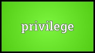 Privilege Meaning [upl. by Irma]